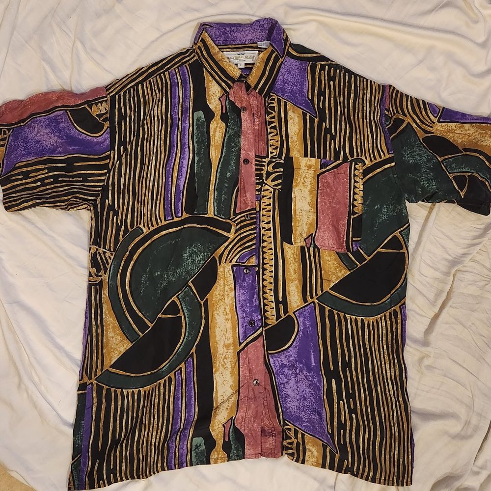 Vintage Funky Silk Button-up